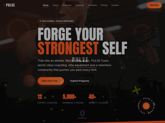 Gym website design